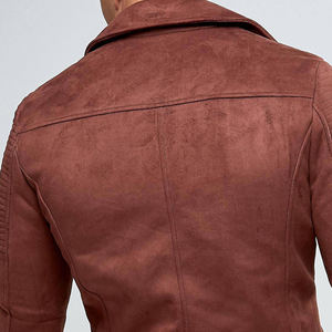 Chaqueta de calle de cuero de ante delgada para hombre más vendida para invierno diseño personalizado cuello alto piel de vaca Color sólido Plus - Product Image 5