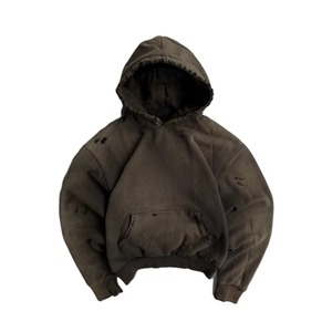 Sweat à capuche oversize pour homme, couleur unie, en molleton de coton, effet vieilli, avec poches, style streetwear automne, coupe classique - Product Image 6