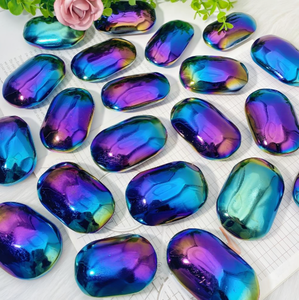 หินออบซิเดียนขัดเงาคุณภาพสูง Aura ขนาด 60 มม. สำหรับตกแต่งบ้านและของที่ระลึก - แบรนด์ Crystalhola - Product Image 3