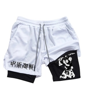 Venta al por mayor 2 en 1 Anime rendimiento pantalones cortos logotipo personalizado gimnasio entrenamiento pantalones cortos para correr con forro de compresión interior OEM ropa deportiva - Product Image 3