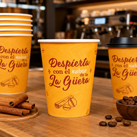 Gobelets à boisson personnalisés durables et avancés avec couvercles, en matériau sûr, gobelets en papier à paroi simple pour les entreprises de café