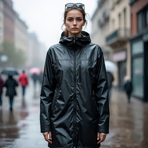 Chaqueta cortavientos de senderismo personalizada para mujer, ropa de calle, abrigos de lluvia de montaña, chaqueta de lluvia ligera para mujer - Product Image 3