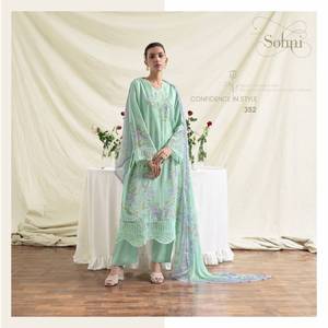 Vente en gros de coton Kimora Maslin à séchage rapide imprimé numérique Salwar Kameez catalogue complet de la collection de vêtements de fête - Product Image 3