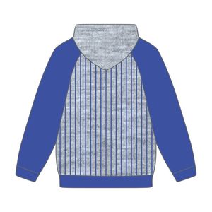 Zeta Phi Beta Grey Body <b>Blue</b> Raglan Pinstripes Pullover <b>Hoodie</b> Greek Sorority Apparel Custom Divine Nine HBCU Clothing - Product Image 3