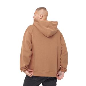 Hommes 100% Coton Polaire Épaules tombantes Zip-avant Style Kangourou Poches Ourlet côtelé et poignets Marron Moutarde Sweats à capuche surdimensionnés - Product Image 5