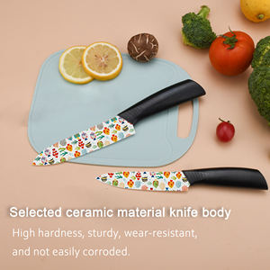 Ensemble de couteaux de cuisine en céramique professionnel de haute qualité, 4 pièces, en plastique, passe au lave-vaisselle - Cadeau pour Noël 2026, saison des fêtes - Product Image 2