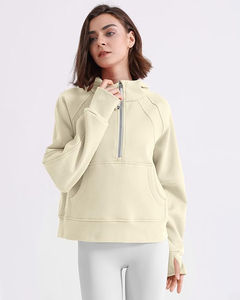 Sudadera con capucha clásica azul para mujer, sudaderas con capucha transpirables y antiarrugas para mujer, sudaderas con capucha y cremallera para gimnasio - Product Image 4