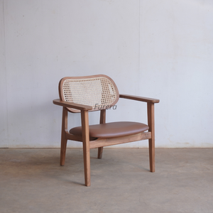 Chaise d'appoint en rotin naturel de style moderne avec finition naturelle pour le salon Hôtels Villas Appartements Hôpitaux - Product Image 2