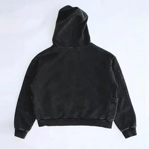 Personalizado de alta calidad desgastado ácido stonewash Hoodie 100 algodón Sudadera con capucha de gran tamaño French Terry Vintage Wash sunfaded Hoodies hombres - Product Image 3