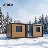 Casa Modular Prefabricada ZYBOX con Acabado de Madera, Techo Plano, 20 pies/40 pies, Casa Contenedor Expandible de Lujo para los Mercados de EE. UU. y Australia