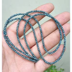 Cuentas de Diamante Azul de 3.1 y 3.3 mm, Brillantes, Facetadas, en Forma de Rondelle, 100% Naturales, Diamantes Sueltos Personalizados - Product Image 4