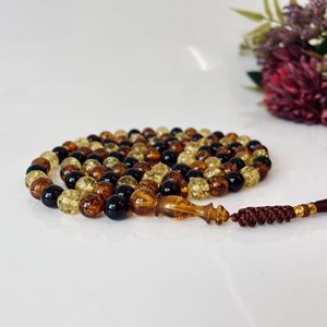 Tasbih de ámbar báltico, rosario musulmán de ámbar multicolor, 99 cuentas - Product Image 4
