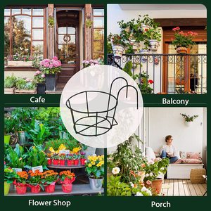 4 paquets de jardinières suspendues, porte-Pot de fleurs, supports en fer pour plantes, clôture en métal, support en Pot monté sur balcon, paniers de plantes ronds - Product Image 5