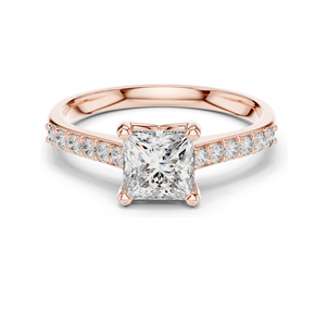 แหวนเพชรทรงปรินเซสคัท 0.24 กะรัต ความสะอาดระดับ VVS-VS สี EF ทอง 18KT, 14KT, 10KT และเงิน 925  ทองชมพู, ทองเหลือง, ทองขาว - Product Image 3