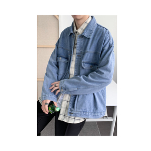 <b>Denim</b> <b>Jacket</b> High Quality Custom Design Men Ripped Button Front <b>Denim</b> Jeans <b>Jacket</b> - Product Image 1