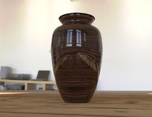 Urna funeraria de cremación con borde negro para cenizas, producto conmemorativo metálico elegante, blanco, L MAX B exporta s - Product Image 4