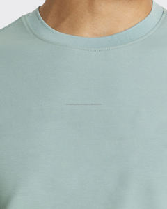 Camisetas de algodón 100% para hombre de la mejor calidad, nuevo cuello redondo, Media manga, cultivo de gran tamaño, peso pesado, tela de 260 gramos, estampado alto sólido - Product Image 3