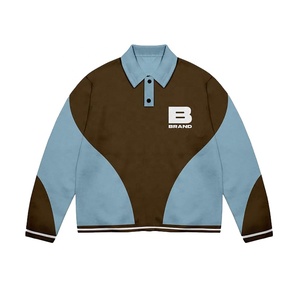 Base de punto sólida de manga larga personalizada para hombres y mujeres para polos para primavera y otoño Nuevo estilo - Product Image 2