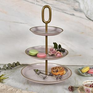 Refined Metal Cake Stand Set for Reception Functions Eco-Friendly Design to <b>Highlight</b> Desserts Complement Luxurious Event Decor - Product Image 5