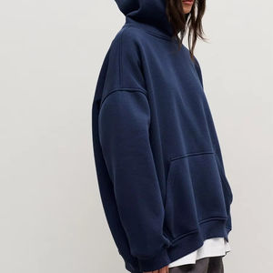 Sweat-shirt à col rond en molleton surdimensionné pour femme avec broderie de logo personnalisé de haute qualité, pull à capuche français - Product Image 1