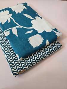 Ensemble de tissu denim tissé non cousu, haut et bas |   Coton imprimé de Jaipur |   60x60 Coton |   1 lot 5m Haut 5m Bas |   Costume pour filles - Product Image 3