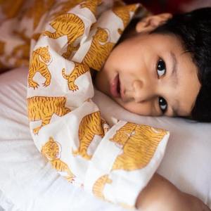 Venta al por mayor, barato, compra a granel, nuevo traje de noche para niños, mezcla de algodón, estampado, bloque de mano, ropa de dormir, vestido para niños - Product Image 3