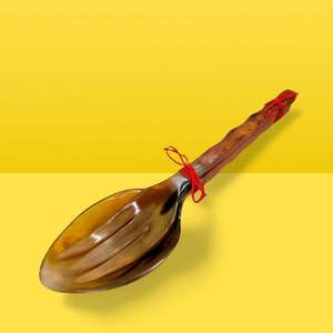 2024 vajilla cuchara de cuerno Natural tenedor gran oferta vajilla cuchara tenedor hecho a mano cuerno de búfalo pulido Servidor de ensalada utensilios de cocina - Product Image 4