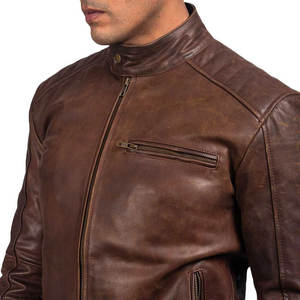 Gran oferta, chaqueta de invierno de cuero personalizada de calidad superior para hombre, nuevo estilo, piel de vaca, el mejor diseño, chaquetas de cuero teñido liso - Product Image 2