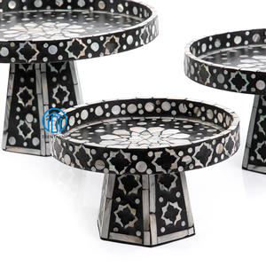 Elevate Your Home Decor Mother of Pearl Stand Handmade MOP <b>Shell</b> Cake Stand Capiz <b>Shell</b> <b>Chocolate</b> Stand Made in Vietnam - Product Image 2