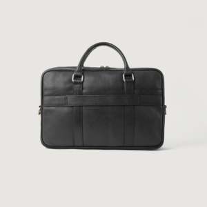 Genuine Leather Classic Large Zipper Business Handbag for Work and Office-Preston Black <b>Briefcase</b> - Product Image 1