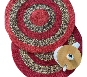 Set de table en coton tressé, écologique, pour table à manger, fait à la main, rond, carré, vaisselle, vente en gros, export en vrac - Product Image 3