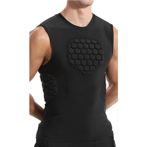 Chemise de compression protectrice personnalisée pour hommes, rembourrage de soutien de la poitrine, vêtements de sport athlétiques de haute qualité, vente en gros - Product Image 1