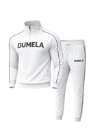 Nouvelle conception, survêtement unisexe personnalisé, coupe ajustée, imprimé uni, style streetwear, avec pantalon de jogging mi-zippé, respirant, séchage rapide, haute performance