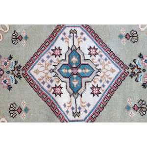 Alfombra de 2.4x5.2 pies, Alfombra Turca Vintage, Alfombra de Lana Azul y Roja Estilo Suroeste - Product Image 5