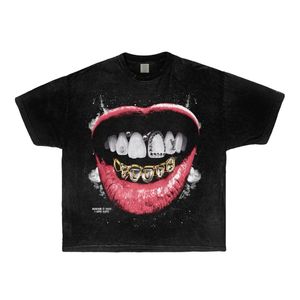 Camisetas de gran tamaño Assali para hombre de alta calidad, Camiseta de punto informal de verano con estampado completo, patrón de manga corta, teñido liso, venta al por mayor - Product Image 2