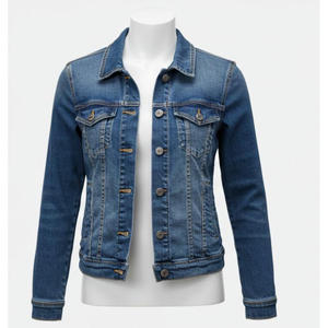 แจ็กเก็ตยีนส์ทรงสลิมฟิตสำหรับผู้หญิงแฟชั่นตัดเย็บแบบยุโรปทันสมัยสำหรับชุดลำลองมีสไตล์และสวมใส่สบายในชีวิตประจำวัน - Product Image 3