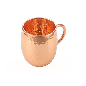 Mug en cuivre martelé massif plaqué cuivre, cadeau, logo personnalisé, mug en acier inoxydable Moscow Mule - Product Image 1