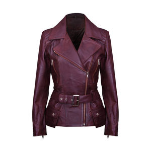 Proveedor de Chaquetas de Cuero de Lujo para Mujer en Pakistán, Cuero de Oveja Suave con Elegante Cuello de Piel, Diseño Elegante - Product Image 3