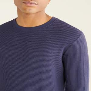 OEM personalizable 280g de algodón pesado de manga larga Tops Unisex suelta Casual Camiseta cuello redondo patrón sólido personalizado en blanco Jersey - Product Image 4