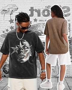 Camisetas elegantes con lavado ácido Boxy Cut 2025 Streetwear Fit Tela ligera para etiquetas de moda OEM y compradores a granel - Product Image 3