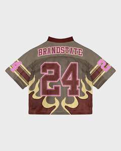 เสื้อเจอร์ซีย์ทีมกีฬาย้อนยุคอเมริกันเสื้อครอปผ้าตาข่ายหรูหรา - Product Image 3