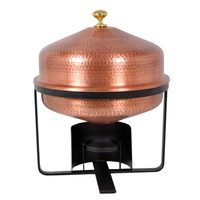 Pot de service alimentaire de finition or arabe, présentoir de mariage, plat, équipement de restauration, Pot avec couvercle martelé, vente chaude