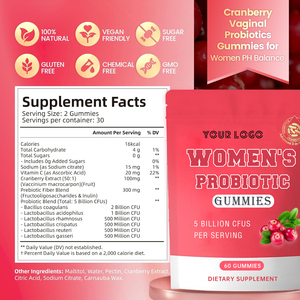 Suplemento nutricional a base de hierbas Acidophilus, gomitas probióticas para mujeres, <span class=keywords><strong>5</strong></span> mil millones de CFUs, equilibrio femenino, gominolas para equilibrio de Ph de levadura - Product Image 3