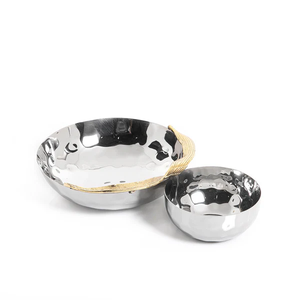 Bols et plateaux de luxe en métal doré et argenté pour la maison Bol à salade et à fruits décoratif Bols à noix pour comptoirs et dessus de table - Product Image 3