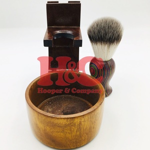 New Barber Hair Cutting <b>Shaving</b> Brush Wood Handle Stand Barber Wooden <b>Shaving</b> Set with Bowl Brush <b>shaving</b> <b>Kit</b> Stand - Product Image 6
