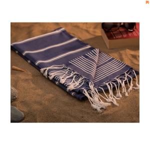 Serviette turque Fouta rayée moderne de premier rang pour la plage, logo personnalisé, 100% coton, séchage rapide et écologique à bas prix - Product Image 1