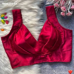 Blusa de Satén Malai Lisa de Diseñador, Moda Femenina, Fabricante de Surat, a Precio Económico, Compra en Línea en India - Product Image 4