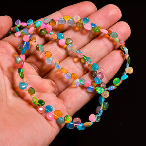 Multi perles de coeur d'opale éthiopienne, perles de pierres précieuses d'opale Welo, perles d'opale, perles d'opale de feu multi, pierre précieuse d'opale pour la fabrication de bijoux - Product Image 3