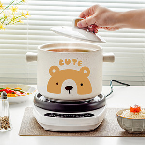 Pentola di sabbia, a secco senza rompersi, bocca poco profonda pentola di sabbia, pentola da zuppa bianca a fondo piatto - Product Image 5