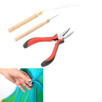 Kit complet d'extensions de cheveux en acier inoxydable Jackbilly Enterprises - Pince, crochet, aiguille, outils pour perles, pour usage professionnel